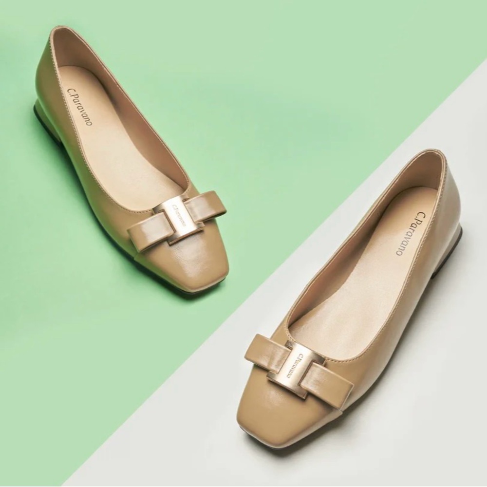 NEW C. Paravano Serena Bow Flats Size EU 38
